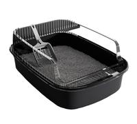 Large Capacity Pet Litter Container Box with Tall Barriers Reduces Mess and Smell Quick Disassembly for Easy Washing Enclosed Cats Litter Pan
