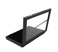 Large Capacity Pin Display Case, Elegant Pin Collection Storage Box with Dustproof Glass for Brooch and Badge Collectors (PU Leather, 35x24x5cm / 13.8x9.4x2.0in)