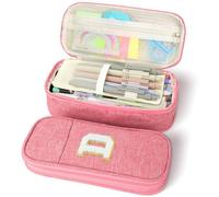 Large Capacity Pink Pencil Case, Cute Pencil Case Pencil Pouch with Zipper For Girls Women, Expandable Preppy Pencil Bag Large Storage High Capacity Bag Organizer for School Home Office Supplies, D