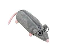 Large Capacity Plush Pencil Case, Cute Mouse Animal Pouch with Glasses | Spacious Interior, Lightweight Build, Easy Carry, Perfect for Daughter Her Birthday Secret Santa Present Set and Mum