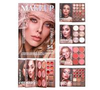 Large Capacity Portable Glitter Matte Case Multipurpose Collection For Face And Eyes Holiday Gift For Women Party Theatrical Application Daily Routine Compact Storage