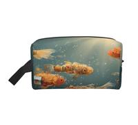 Large Capacity Portable Storage Bag Organization with Anti-Collision Protection and Exquisite Strange Little Fish Print