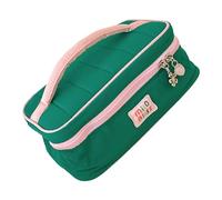 Large Capacity Practical Make Up Organisers for Travellers Multiple Pockets Trendy Colourful Design Portable Cosmetic Storage Bag Business Travel Toilet Organiser with Design, Green, Mass beauty