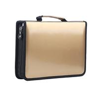 Large Capacity PU Leather Pencil Case Organizer with 150 Slots for Art Supplies, Foldable Pouch for Artists, Teachers, Students (Gold)