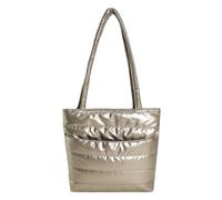 Large Capacity Puffer Tote Bag Versatile Puffy Tote Handbag Winter Dating Bag Women Quilted Shoulder Bag (Gold)