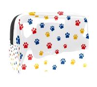Large Capacity PVC Makeup Bag Women Cosmetic Toiletry Organizer Pouch Purse 7.3x3x5.1 Inch - Dogs Paws