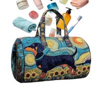 Large Capacity Quilted Tote Bag, Retro Handbag with Whimsical Animal Pattern Feature, Professional Padded Shoulder Bag, Durable Utility Tool, Sleek Modern Item with Style Bags for Teachers Nurses, d