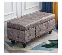Large Capacity Rectangle Storage Stool - Solid Wood Shoe Changing Stool & Multifunction Storage Box for Home Medium Gray - 40x40x45cm (15.7x15.7x17.7inch)