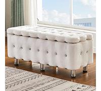 Large Capacity Red Storage Ottoman Bench with Metal Legs Stylish Rectangular Footstool for Living Room & Bedroom 90x40x42cm Versatile Upholstered Furniture for Extra Storage