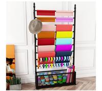 Large Capacity Ribbon Organizer Rack, Multifunctional Scarf and Wrapping Paper Storage Stand for Craft Room, Retail Shop
