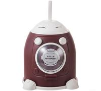 Large Capacity Rocket Money Box with Dual Currency Compartments, Security, and Silicone Handle for Comfortable Grip Suitable for Kids (Red)