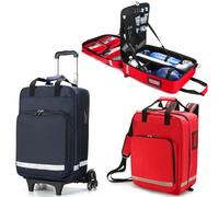 Large Capacity Rolling Medical Duffle Bag with Removable Pull Rod for First Aid Responders, Nursing, and Home Health Care