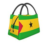 Large Capacity Sao Tome and Principe Flag Lunch Bag for School Work Kids Girls Boys Women Men Travel Tote Bag Lunch Box School Lunchbox Tote Outdoor Picnic Lunchboxes for Travel Picnic