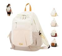 Large Capacity School Backpack for Middle High School Students, Durable Campus Bookbag with Laptop Compartment, All-Match Travel Hiking Daypack for Teens and Adults (Beige)