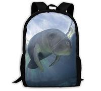 Large Capacity School Backpack Honest Manatees Book Bag Adjustable Straps Students Knapsack for Travel, Hiking, Work, 42X32X14Cm