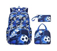 Large Capacity School Backpack Set, Lightweight 3-Piece Backpack with Lunch Bag and Pencil Case - Spacious Oxford Cloth Bookbag for Boys, Fits Game Console, School Supplies & Essentials (A)