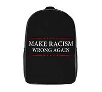 Large Capacity School Bags Racism is Wrong Knapsack Spacious Rucksack for Hiking, Camping, Work, 42X32X14Cm