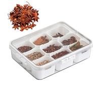 Large Capacity Seasoning Box - Divided Salt and Sugar Container, 9 Grid Condiment Storage | Kitchen Organizer, Multi-Compartment Seasoning Container, Kitchen Storage Box for Spices and Condiment