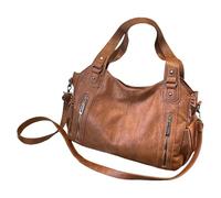 Large Capacity Shoulder Bag - 38x29x12.5cm Adjustable Casual Bag | Women's Fashion Leather Shoulder Bag | PU Leather Casual Tote Bag | Elegant Business Work Bag, marrón, Consulte la descripción