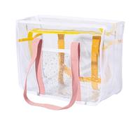 Large Capacity Shoulder Bag for Women - Clear PVC Bag with Reinforced Handles, Lightweight Build | Fashion Clear Bag for Shopping, Beach Travel, Daily Commuting, Viagg, a, Fare riferimento alla