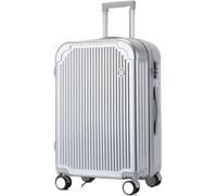 Large Capacity Silent Wheel Luggage - Durable Travel Suitcase with Password Lock for Secure Journeys(Silver233,20 Inches)