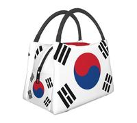 Large Capacity South Korea Flag Lunch Bag for School Work Kids Girls Boys Women Men Travel Tote Bag Lunch Box School Lunchbox Tote Outdoor Picnic Lunchboxes for Travel Picnic