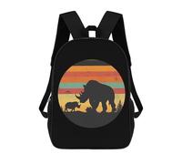 Large Capacity Sports Bag Animals Rhino Sunset Vintage Schools Backpack Printed School Rucksack for Travel, Work, Hiking, 42X32X14Cm