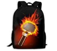 Large Capacity Sports Bags Microphone Fire Daypack Colorful Book Bag for Camping, Hiking, Work, 42X32X14Cm