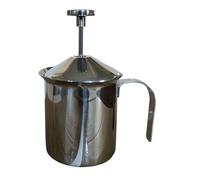 Large Capacity Stainless Foam Pump - Manual Frother, Handheld Press Tool | Milk Frothing Pitcher Accessory, Hot Chocolate Latte Espresso Cream Preparation Device, Breakfast Kitchen Home Cafe Beverage