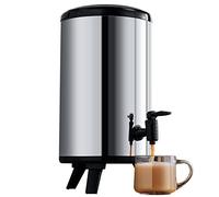 Large Capacity Stainless Steel Insulated Beverage Dispenser with Faucet - Hot and Cold Drink Server for Commercial Use, Ideal for Milk Tea, Soybean Milk, Coffee & Tea