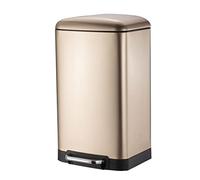 Large Capacity Stainless Steel Step Trash Can for Kitchen, Living Room, Bedroom, Bathroom - 20L / 30L with Lid - Elegant Gold Design, Perfect for Home & Office