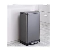 Large Capacity Stainless Steel Trash Can Foot-Operated 20L/30L Kitchen Bin Black - Perfect for Home Use and Stylish Waste Container