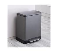 Large Capacity Stainless Steel Trash Can Foot-Pedal Operated 20L/30L Kitchen Bin Black Ideal for Home Use and Stylish Waste Container
