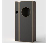 Large Capacity Stainless Steel Vertical Trash, Standing Ashtray with Lock Design, Standing Cigarette Butt Collection Bin, for Outside Sidewalks Roadside Hotel(Black)
