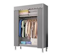 Large Capacity Steel Frame Portable Canvas Wardrobe - Multi-functional Clothing Storage with Shelves for Bedroom Living Room Balcony - 173x46x126CM