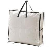 Large Capacity Storage Bag for Clothes Quilts Bedding - Transparent PP Duvet Cover with Zipper - Under Bed Organisation 67x24x67cm(6767 Black Border)