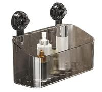 Large Capacity & Strong Load-bearing No-drill Bathroom Suction Storage Box Pattern Suction Cup Shower Hanging Shower Shelf Heavy Duty Shower Organizer