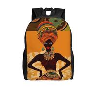 Large Capacity Students Bookbag African Woman Book Bags Personality Daypack for School, Hiking, Camping, 42X32X14Cm