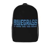 Large Capacity Students Bookbag Bluegrass Music Country Music Backpack Adjustable Straps Rucksack for Travel, Work, Hiking, 42X32X14Cm