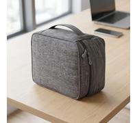Large Capacity Tech Pouch 24.5cm for iPad Hard Drives | Double-layer design, separates chargers from cables, prevents tangling, 24.5x18x10cm, fits backpacks(Black)