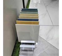 Large Capacity Tile Sample Display Rack, Glass/Quartz Stone Organizer Shelf for Placing Building Material Samples, Retail Stores Tile Stand(White)