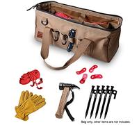 Large Capacity Tool Bag - 16.1 x 5.9 x 5.3 inches, Durable Gear Bag for Woodworking, Construction, Maintenance, Garden & Outdoor Camping, Tear Resistant Military-Style Design