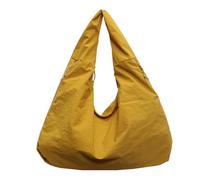 Large Capacity Tote Bag, Solid Color Tote Bag - Casual Messenger Bag for Women, Large Capacity Tote Bag for Women, Nylon Textured Drape Shoulder Bag, Yellow, Se référer à la description