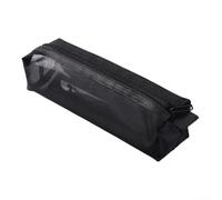 Large Capacity Transparent Mesh Pen Bag for Students and Professionals Needing Space for Pens Pencils Rulers and Small Essentials (black)