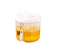 Large Capacity Transparent Water Dispenser With Tap, 4L Cold Water Pitcher For Refrigerator, Wide Mouth Easy-Clean Double Filter Juice Milk Iced Tea Container(B)