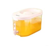 Large Capacity Transparent Water Dispenser With Tap, 4L Cold Water Pitcher For Refrigerator, Wide Mouth Easy-Clean Double Filter Juice Milk Iced Tea Container(A)