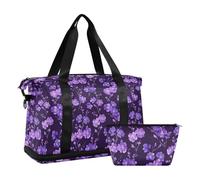 Large Capacity Travel Bag Azalea Blu Ray Purple Black Carry On Personal Item Bag with Adjustable Strap for Airplane Traveling