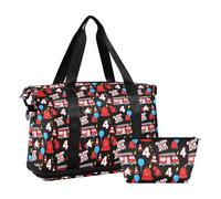 Large Capacity Travel Duffel Bag 4th Birthday Boy Firefighter Fire Truck Large Carry On Bag with Adjustable Strap for Trekking