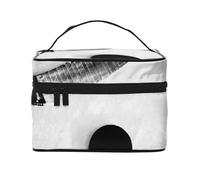 Large Capacity Travel Ice Hockey Art Cosmetic Bag, Canvas Ladies Toiletry Bag, Multi-Pocket Cosmetic Bag with Handle, Christmas Holiday Cosmetic Bag