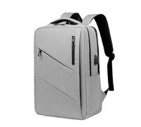 Large Capacity Travel Laptop Backpack, Lightweight Anti Theft Business Travel Backpack with USB Charging Port, Waterproof Commuting Daypack with Trolley Sleeve,Gray 2,15 inch